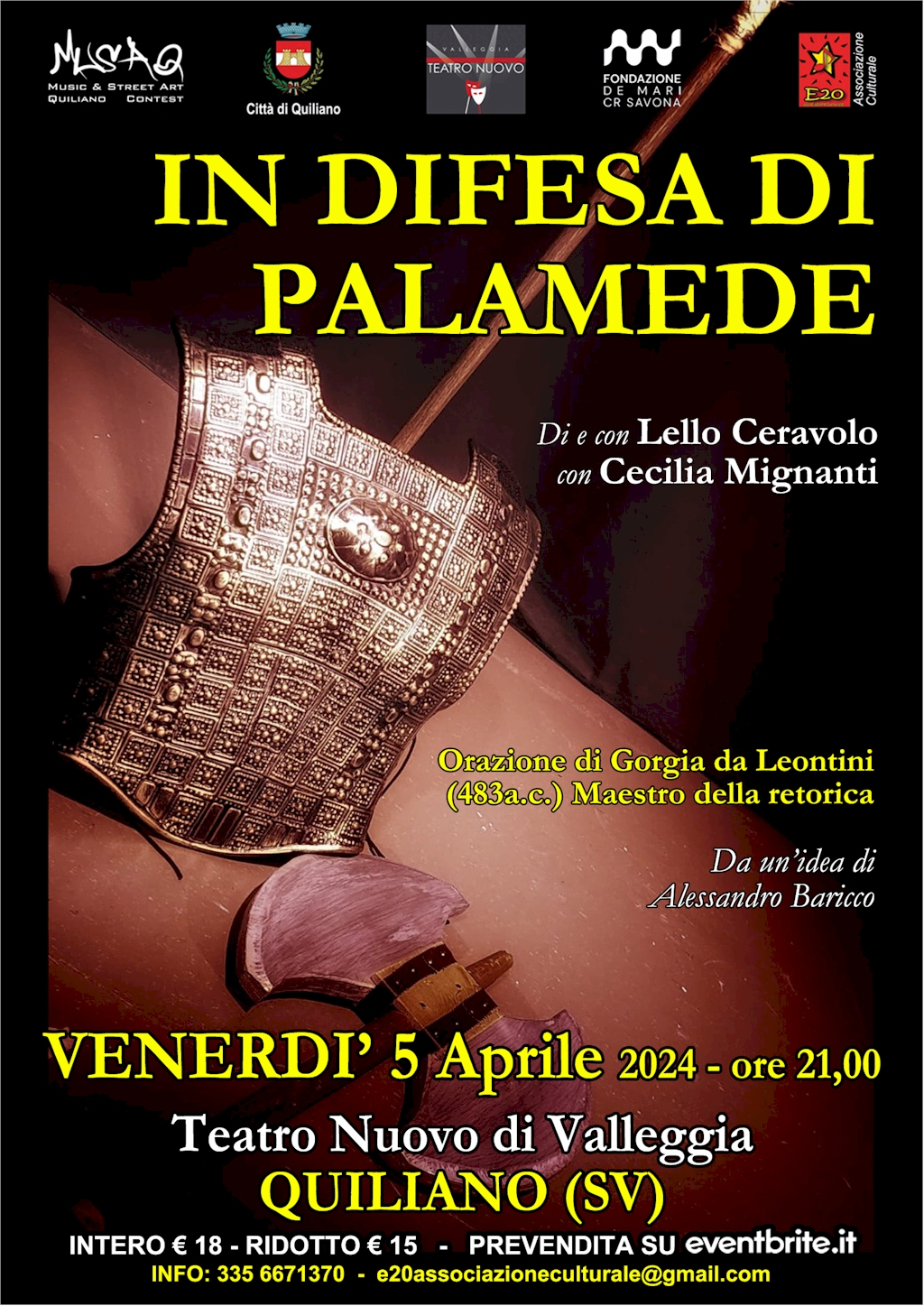 “In difesa di Palamede” in Teatro a Quiliano