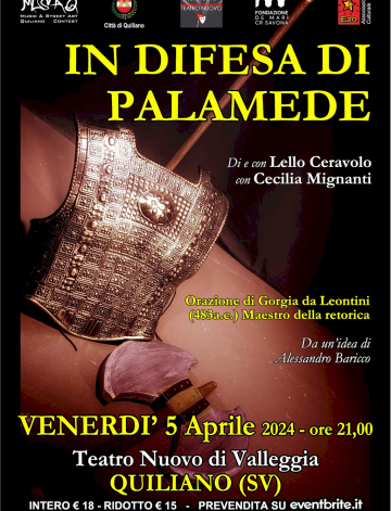 “In difesa di Palamede” in Teatro a Quiliano